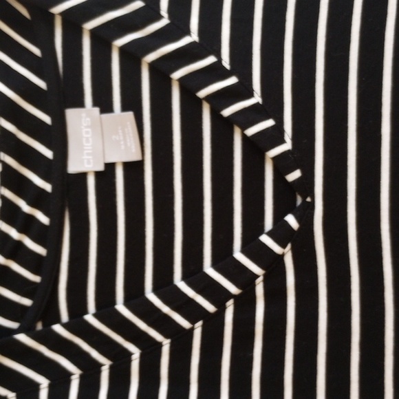 Chico's Black/White Striped Top/2 Tops For $30 - Picture 6 of 7